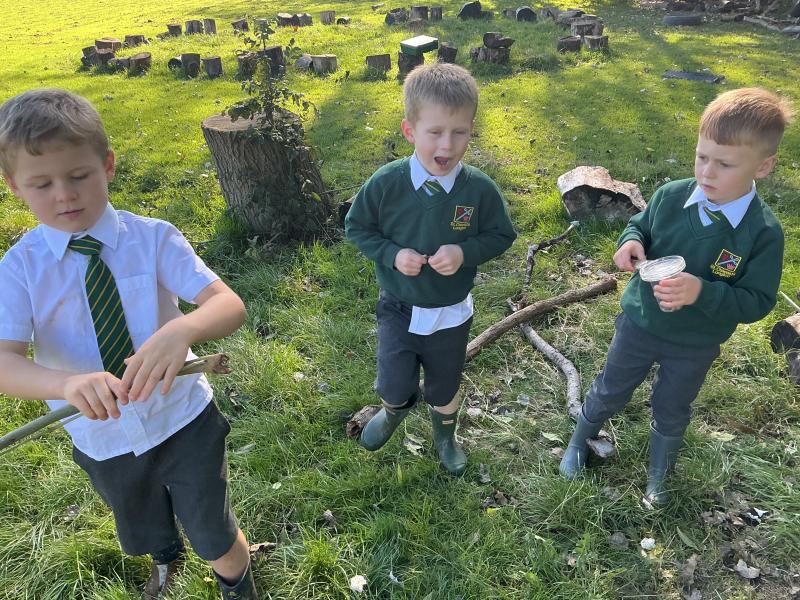St Oswald's Catholic Primary School: Year 1- Forest School- Log Circle