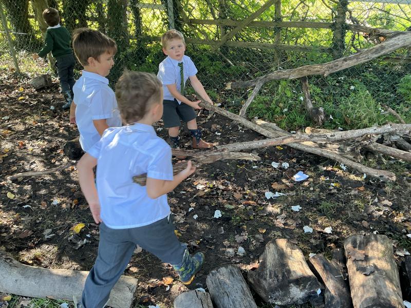 St Oswald's Catholic Primary School: Year 1- Forest School- Log Circle