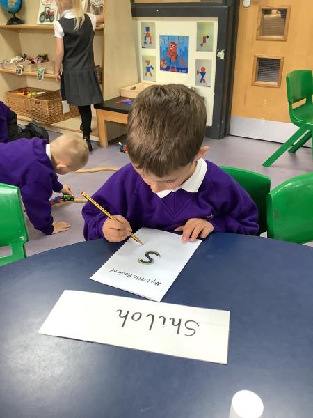 Reception Learning to Write our Name