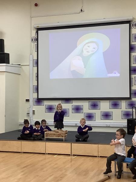 Reception rehearse the Nativity