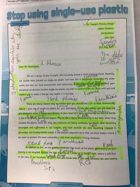 Year 6 - Letters of persuasion